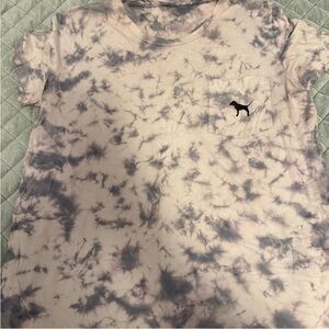 PINK Victoria's Secret Tie-Dye Short Sleeve Tee‎ - Blue and White